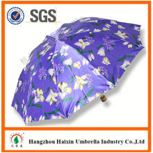 Neueste Fabrik Großhandel Sonnenschirm Print Logo Werbe manuelle 3 faltbaren Regenschirm